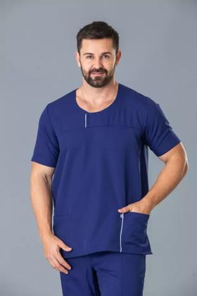 Imagem de Conjunto Scrubs Masculino Gabardine com Recorte Moderno - Namastê