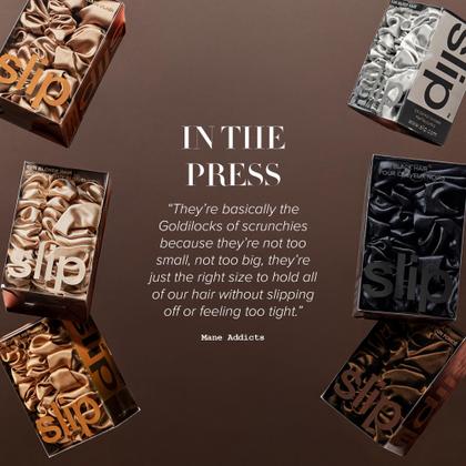 Imagem de Conjunto Scrunchie Slip Back to Basics marrom claro 100% seda