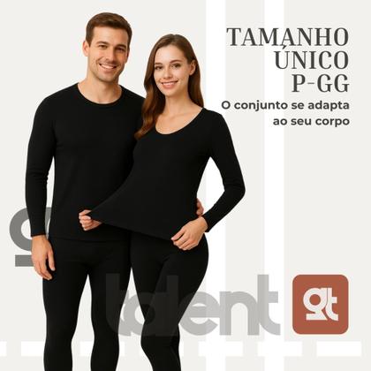 Imagem de Conjunto Segunda Pele Térmica Flanelado Frio Intenso Preto