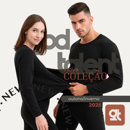 Imagem de Conjunto Segunda Pele Térmica Flanelado Frio Intenso Preto