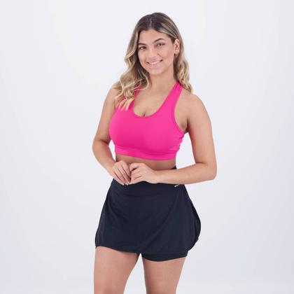 Imagem de Conjunto Selene Top Com Bojo + Shorts Saia II Rosa e Preto