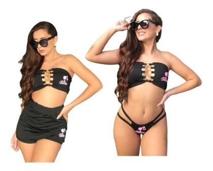 Imagem de Conjunto Semi Fio + Cropped Corrente + Short Sai, 1 Linha - Branco