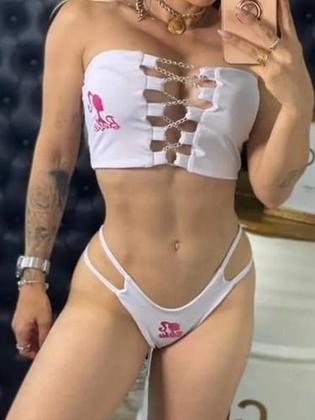 Imagem de Conjunto Semi Fio + Cropped Corrente + Short Sai, 1 Linha - Branco