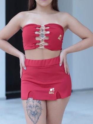 Imagem de Conjunto Semi Fio + Cropped Corrente + Short Sai, 1 Linha - Branco