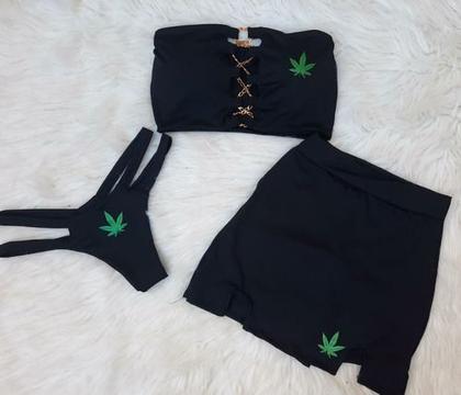 Imagem de Conjunto Semi Fio + Cropped Corrente + Short Sai, 1 Linha - Branco