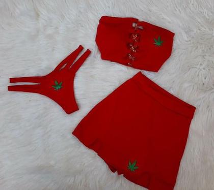 Imagem de Conjunto Semi Fio + Cropped Corrente + Short Sai, 1 Linha - Branco