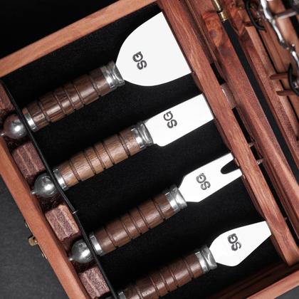 Imagem de Conjunto SG Formaggio Inox com Caixa de Madeira