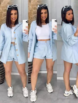 Imagem de Conjunto Short + Camisa Linho