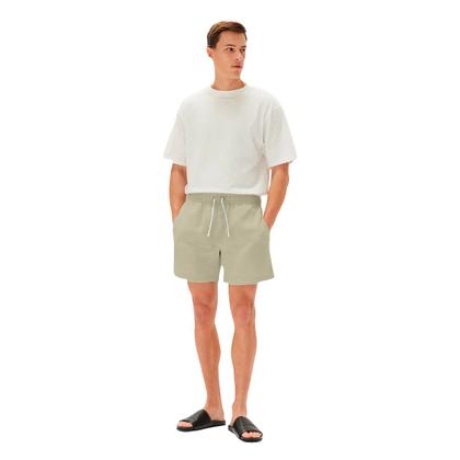 Imagem de Conjunto Short de Linho Masculino + Boné Liso Estilo Casual Básico Ideal Para o Dia a Dia