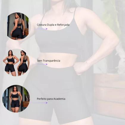 Imagem de Conjunto Short e top Academia Feminino Fitness para treino Esporte