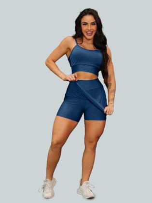 Imagem de Conjunto Short Saia Academia Saia Beach Tennis Com Short Interno Donna Martins