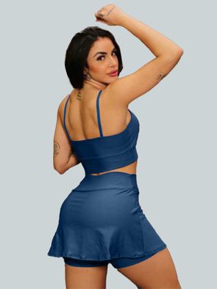 Imagem de Conjunto Short Saia Academia Saia Beach Tennis Com Short Interno Donna Martins