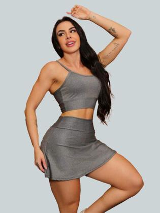 Imagem de Conjunto Short Saia Academia Saia Beach Tennis Com Short Interno Donna Martins