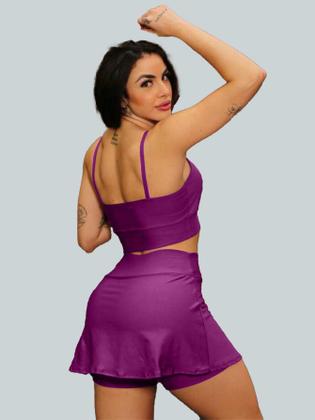 Imagem de Conjunto Short Saia Academia Saia Beach Tennis Com Short Interno Donna Martins