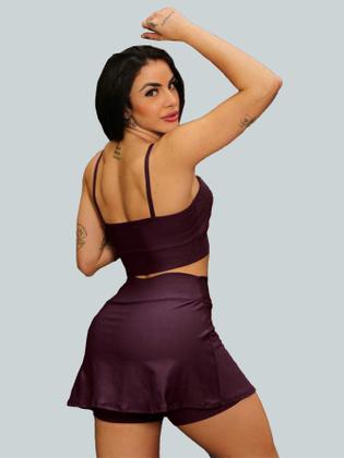 Imagem de Conjunto Short Saia Academia Saia Beach Tennis Com Short Interno Donna Martins
