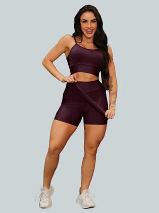 Imagem de Conjunto Short Saia Academia Saia Beach Tennis Com Short Interno Donna Martins