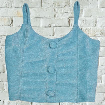 Imagem de Conjunto Short Saia Cropped Menina Roupa Festa Lurex