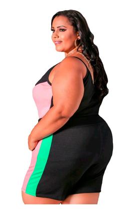 Imagem de Conjunto Shorts e Blusa Regata Alcinha Colors Bicolor Plus