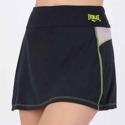 Imagem de Conjunto Shorts Saia e Top Everlast Basic II Feminino Preto e Coral