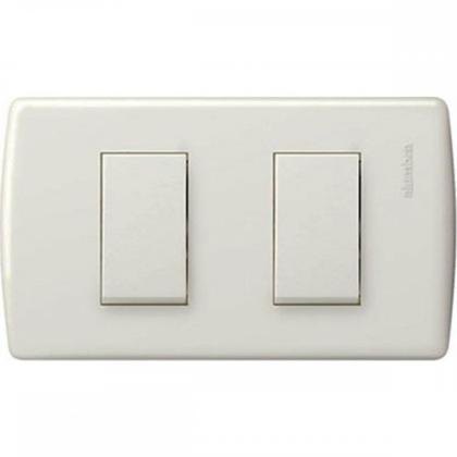 Imagem de Conjunto Siena 4X2 Branco Com Placa (2Simples Horizontal) 6521