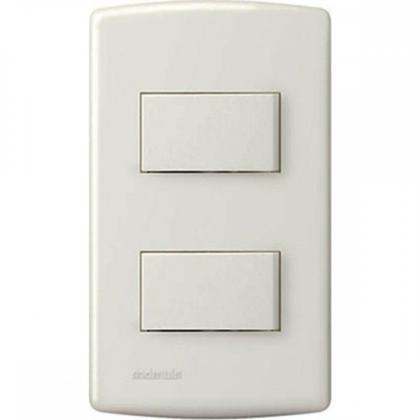 Imagem de Conjunto Siena 4X2 Branco Com Placa (2Simples Horizontal) 6521