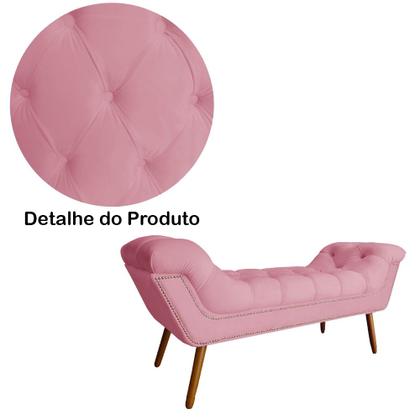 Imagem de Conjunto Sienna Cabeceira e Recamier Solteiro 90 Cm Suede Rosa Barbie - DL DECOR