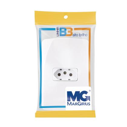 Imagem de Conjunto simples 4x2 Branco 1 Tomada 20A 2p+t  B3 Margirius