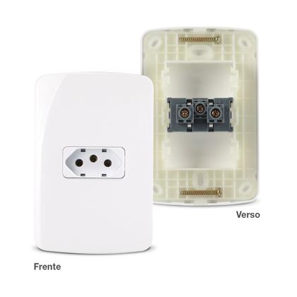 Imagem de Conjunto simples 4x2 Branco 1 Tomada 20A 2p+t  B3 Margirius