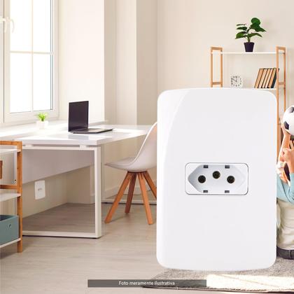 Imagem de Conjunto simples 4x2 Branco 1 Tomada 20A 2p+t  B3 Margirius