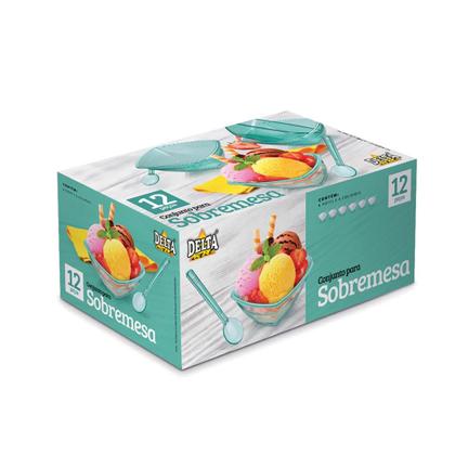 Imagem de Conjunto Sobremesa Jogo De Tigelas Com Colheres Para Sorvete