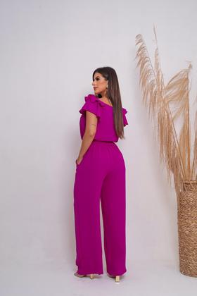 Imagem de Conjunto social feminino elegante calca pantalona pink
