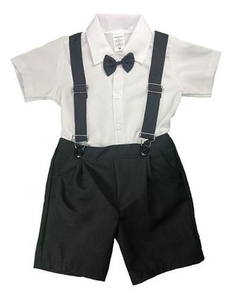 Imagem de Conjunto Social Infantil Menino, Com Suspensório Festa Aniversario Casamento Bebe de 03 a 06 Anos