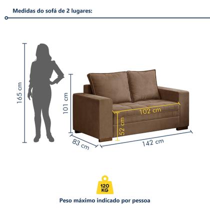 Conjunto Sofá 2 e 3 Lugares Urban - Kasacomigo Estofados Imagem de Conjunto Sofá 2 e 3 Lugares Urban