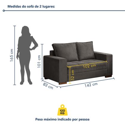 Imagem de Conjunto Sofá 2 e 3 Lugares Urban