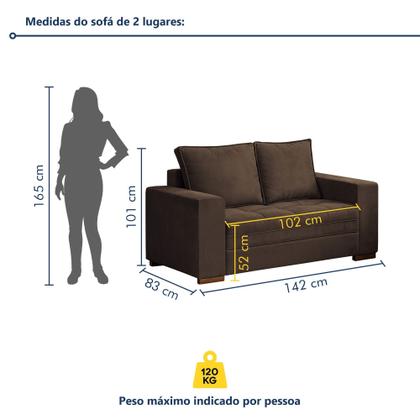 Conjunto Sofá 2 e 3 Lugares Urban - Kasacomigo Estofados Imagem de Conjunto Sofá 2 e 3 Lugares Urban