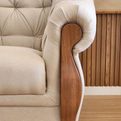 Imagem de Conjunto Sofá 2 Lug + 2 Poltronas Linho Adhara Chesterfield