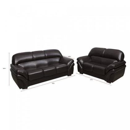 Imagem de Conjunto Sofá 3 e 2 Lugares Classico material sintético Marrom Lisboa