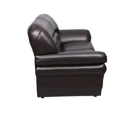 Imagem de Conjunto Sofá 3 e 2 Lugares Classico material sintético Marrom Lisboa