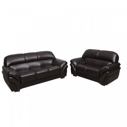 Imagem de Conjunto Sofá 3 e 2 Lugares Classico material sintético Marrom Lisboa