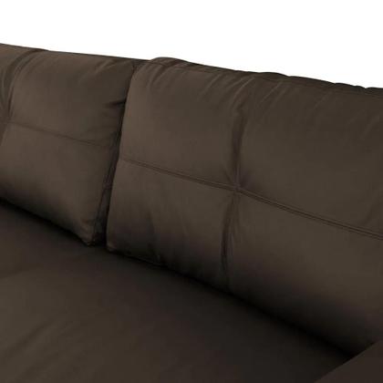 Imagem de Conjunto Sofá 3 e 2 Lugares Sala de Estar Kenny Tabaco Couro G43 - Gran Belo