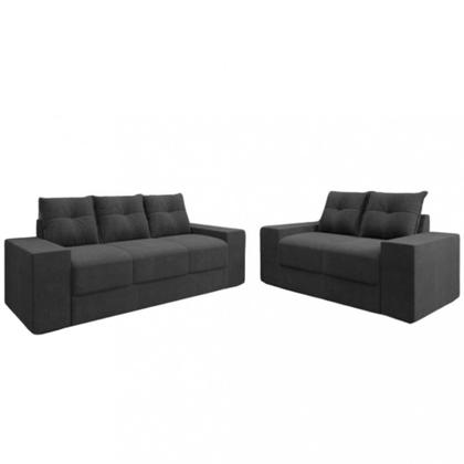 Imagem de Conjunto Sofá 3 e 2 Lugares Suede Chamego Flash