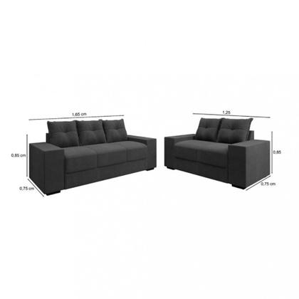 Imagem de Conjunto Sofá 3 e 2 Lugares Suede Chamego Flash
