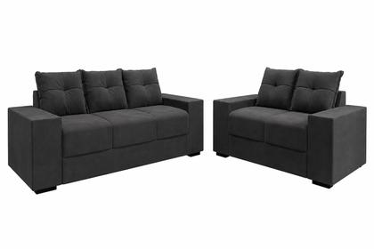 Imagem de Conjunto Sofa 3 e 2 Lugares Suede Chamego II Flash - Cinza