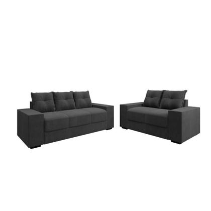 Imagem de Conjunto Sofá 3 e 2 Lugares Suede Chamego II Flash