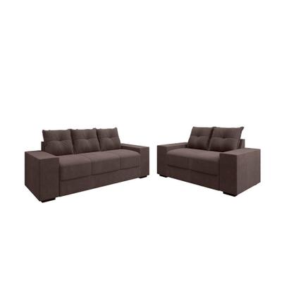 Imagem de Conjunto Sofá 3 e 2 Lugares Suede Chamego II Flash