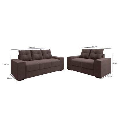 Imagem de Conjunto Sofá 3 e 2 Lugares Suede Chamego II Flash