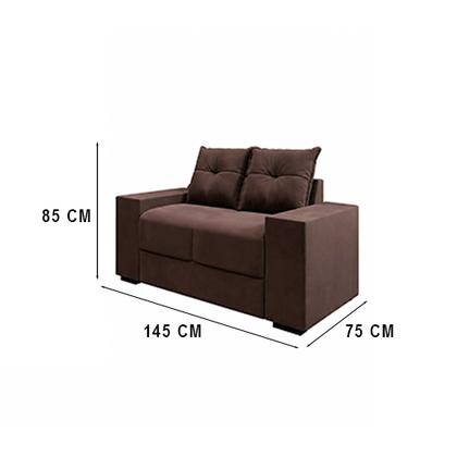 Imagem de Conjunto Sofa 3 e 2 Lugares Suede Chamego II Flash - Marrom