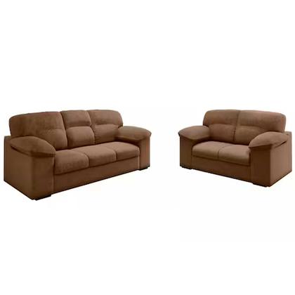 Imagem de Conjunto Sofá 3 e 2 Lugares Suede Istambul Marrom