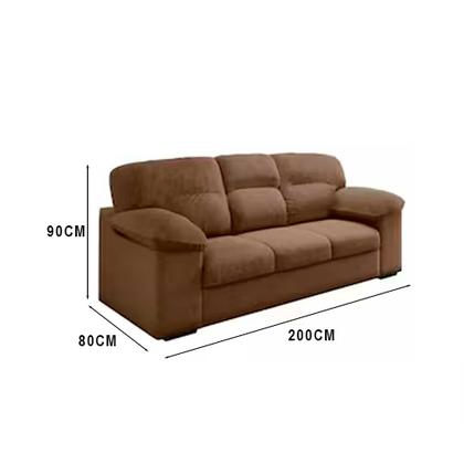Imagem de Conjunto Sofá 3 e 2 Lugares Suede Istambul Marrom