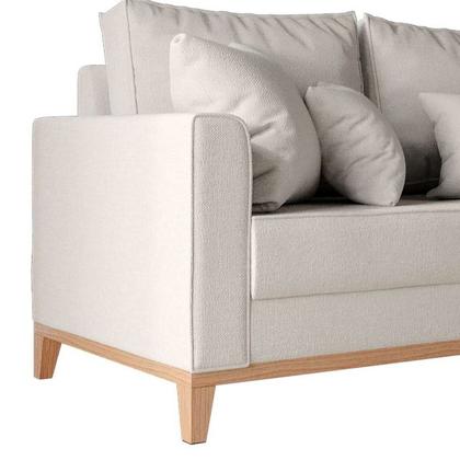 Imagem de Conjunto Sofá Beny e Puff Beny, 2 Peças, Tecido Linho.